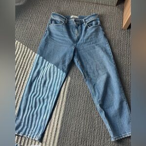 Abercrombie & Fitch Light Blue High Rise Petite Mom Jeans